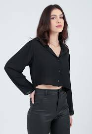 Conheça a  CAMISA CROPPED CREPE MANGA LONGA