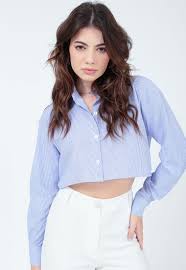 Conheça a CAMISA CROPPED TRICOLINE LISTRADO