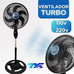 Ventilador De Coluna Preto 40cm Turbo 6 Pás ventilador de pé 110v/220v