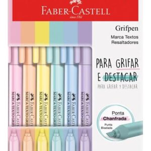 Marca Texto Grifpen Estojo 6 Unidades, Faber-Castell, MT/TP6ZF, Multicor, pacote de 6