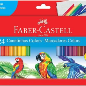 Hidrográfica com 24 Cores Estojo Cartão, Faber-Castell, 15.0124CZF, Multicor