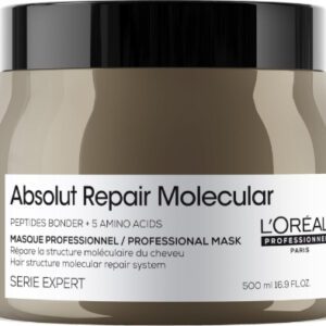 L'Oréal Professionnel Máscara Absolut Repair Molecular, Repara os Danos & Recupera a Força, Maciez & Desembaraço, Para cabelos danificados e muito danificados