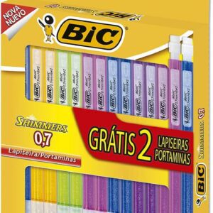 Lapiseira BIC Shimmers 0,7mm, Multicor, Corpo Colorido Brilhante, Hexagonal, Leve 14 Pague 12, 891946