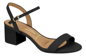 Sandália Feminina Salto Grosso Com Fivela Conforto Original