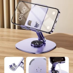 Suporte de Mesa Ajustável 360° - Para Smartphone e Tablet | Alumínio Premium -V8